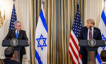 Netanyahu y Trump en una conferencia de prensa (Wikimedia Commons)