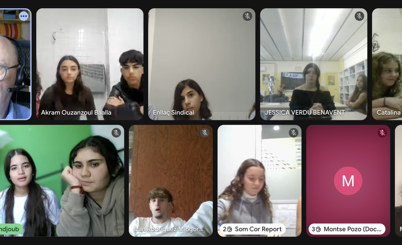 Los redactores y redactoras del proyecto de revistas escolares de Junior Report participan en el webinar de Cáritas Española sobre el cambio climático y sostenibilidad